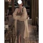 Argyle Slit Midi Pencil Skirt
