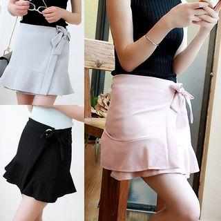 Bow Accent A-line Skirt