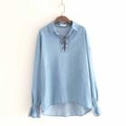 Lace-up Denim Shirt