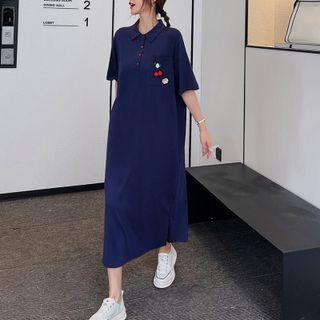 Short-sleeve Midi Polo A-line Dress