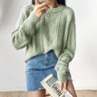 Cable-knit Wool Blend Sweater
