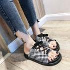 Open Toe Lace Up Platform Sandals