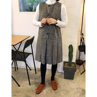 Pleat-hem Jumper Dress