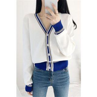 Contrast Color Cardigan