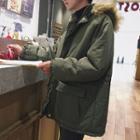 Couple Matching Hooded Padded Zip-up Jacket