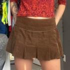 Plain Corduroy Miniskirt
