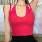 Mock Two-piece Ribbed Knit Camisole Top