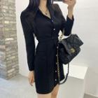 Belted A-line Blazer Dress