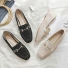 Square-toe Horsebit Loafers