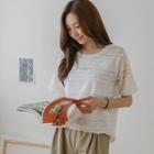 Round-neck Lace T-shirt