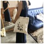 Flower Tote Bag White - One Size