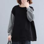 Color Block Pullover Black & Gray - One Size