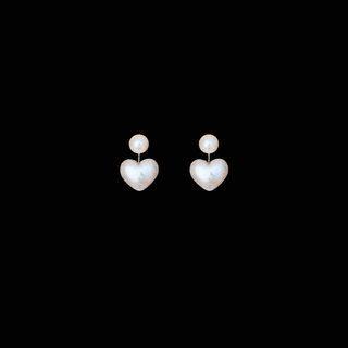 Heart Drop Earring 1 Pair - Stud Earrings - One Size