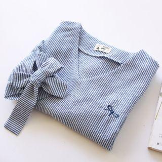 Short-sleeve Bow Blouse