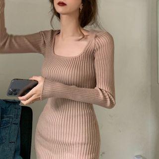 U-neck Knit Dress