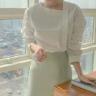 Side-button Plain Blouse