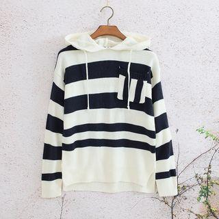 Couple Matching Striped Hooded Sweater