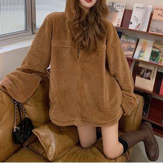 Fleece Hoodie Light Brown - One Size