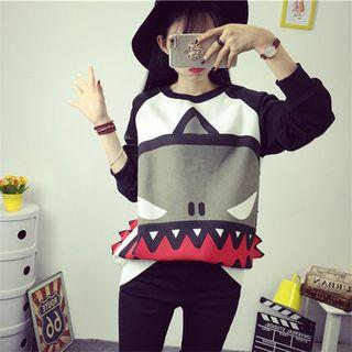 Shark Print Pullover
