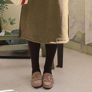 Faux-suede H-line Skirt