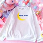 Long-sleeve Moon Print T-shirt