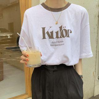 Overall Dress / Elbow-sleeve T-shirt