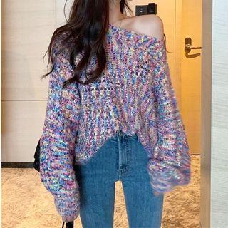 Rip Cable Knit Sweater Sweater - Multicolor - One Size