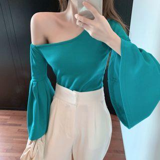One-shoulder Bell-sleeve Top