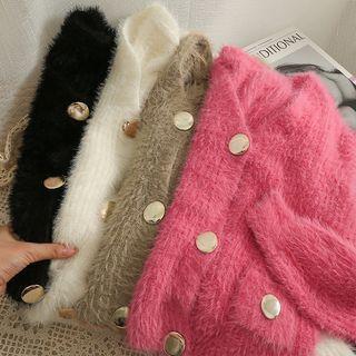Cropped Loose-fit Furry Cardigan