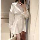 Plain Long-sleeve Slim-fit Shirt