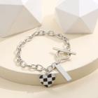 Heart Checker Alloy Bracelet 5506102 - Silver - One Size