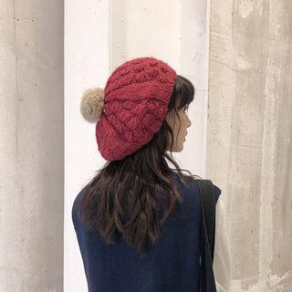 Pompom Knit Beret