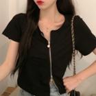 Short-sleeve Zip Up T-shirt