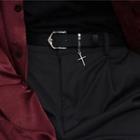 Cross Faux Leather Belt As Shown In Figure - One Size