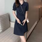 Short-sleeve Tie-side Shirtdress