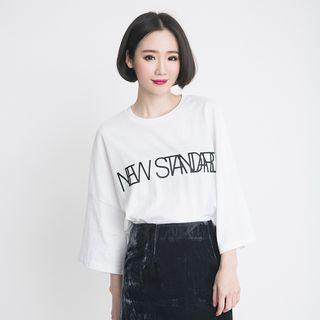 Letter 3/4-sleeve Top