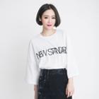 Letter 3/4-sleeve Top