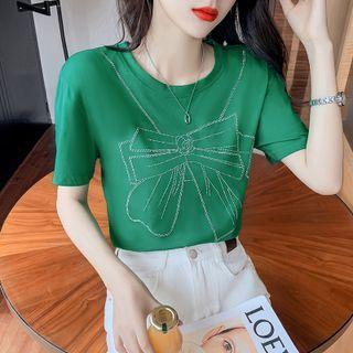 Rhinestone Bow T-shirt