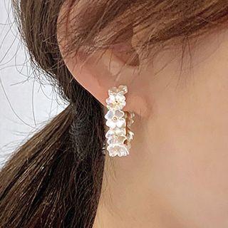 Flower Mini Hoop Earring 1 Pair - One Size