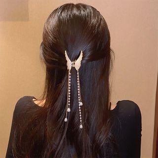 Rhinestone Chain Hair Claw F811 - Gold - One Size