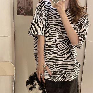 Zebra Print Oversized Tee