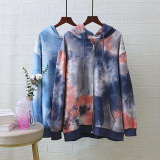 Hood Tie-dyed Zip Jacket