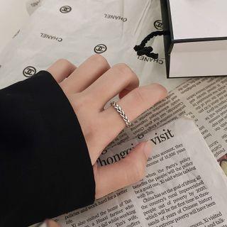 Faux Braided Alloy Ring 01# - Silver - One Size