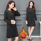 Long-sleeve Print Mini Collared Dress
