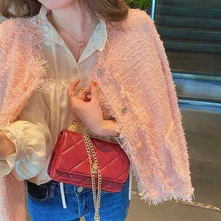 Rhinestone Button Tassel Jacket