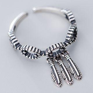925 Sterling Silver Feather Open Ring Ring - As Shown In Figure - One Size