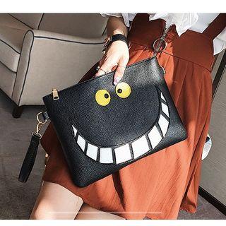 Smiley Faux Leather Clutch