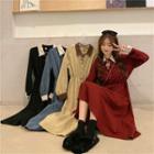 Vintage Long-sleeve A-line Midi Dress