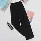 Distressed Wide-leg Pants Black - One Size