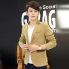 Notched-lapel Paneled Buttoned Blazer